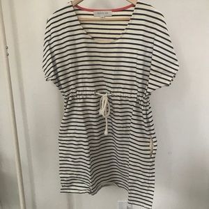 Anthro Navy Stripe Short Sleeve Dress